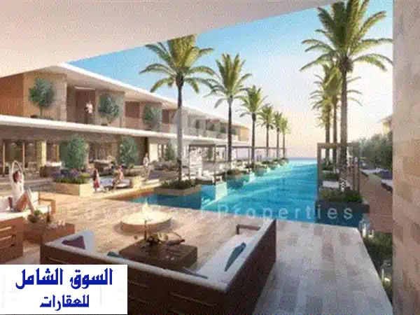 مكيف بالكامل اطول فترة سداد فيو مفتوح علي لاجون شاليه  للبيع 95 م في راس الحكمة