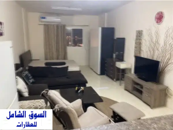 استوديو مفروش للإيجار الشهري بالشارقة: إطلالة ساحرة على حديقة المجاز والبحيرة | شامل الفواتير