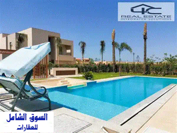 مراسي الساحل الشمالي: شاليه أرضي فاخر (بحري) فيو مباشر على حمام السباحة للبيع!