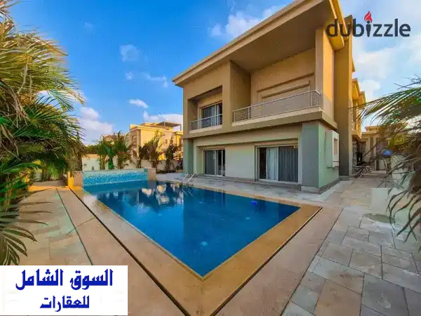 فيلا فاخرة للإيجار بمسبح خاص في كايرو فستيفال سيتي...