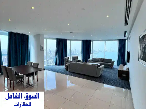 عيش الرفاهية: شقة مفروشة بإطلالة بحرية ساحرة...