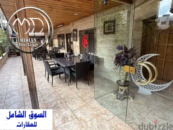 شقة ارضية فاخرة للبيع أم السماق: 180م مع حديقة 200م وتراس...