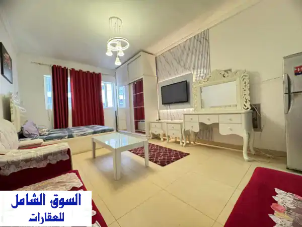 استوديو مفروش للإيجار الشهري بأبراج الياسمين عجمان...