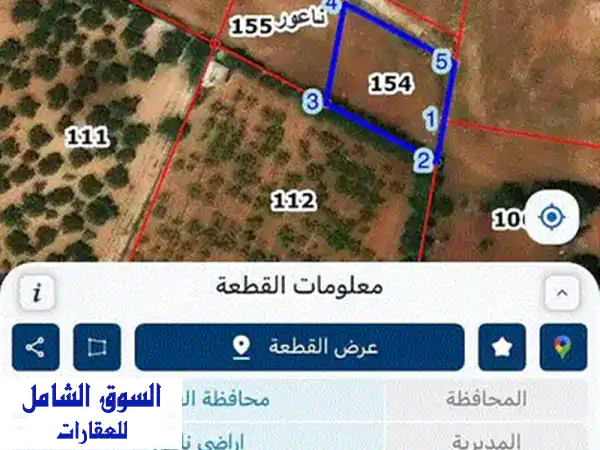 فرصة استثنائية: أرض 1446م بإطلالة خلابة بجانب قصر الصوان البصة - غرب عمان للبيع