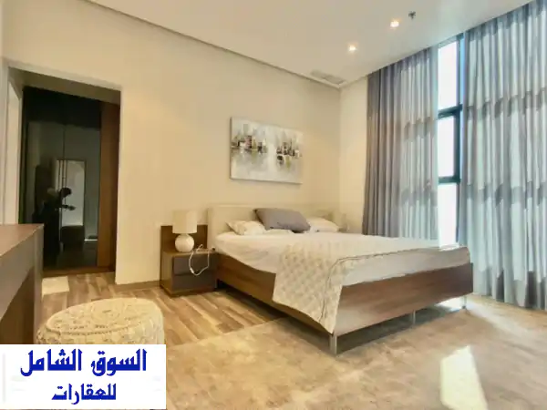 شقة جديدة مفروشة بالكامل بغرفتي نوم في الصباح السالم مع اطلالة على البحر، مسبح، صالة رياضية، موقف ...
