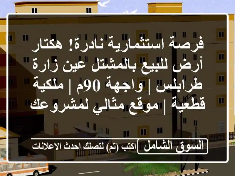 فرصة استثمارية نادرة! هكتار أرض للبيع بالمشتل عين...