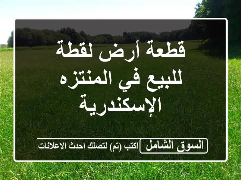 قطعة أرض لقطة للبيع في المنتزه الإسكندرية