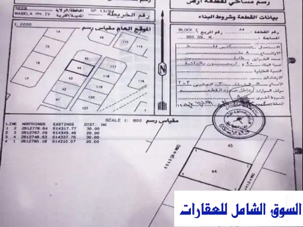 ارض للبيع من مالك في المعبيلة الرابعة ثاني خط...