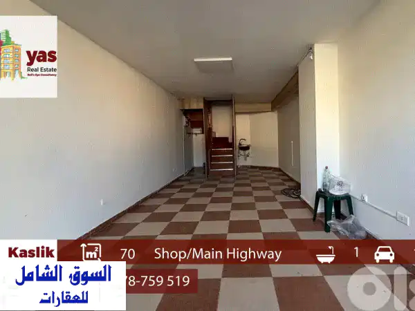 Kaslik 70m2  Shop  Highway  Two Floors  Excellent Condition  EH