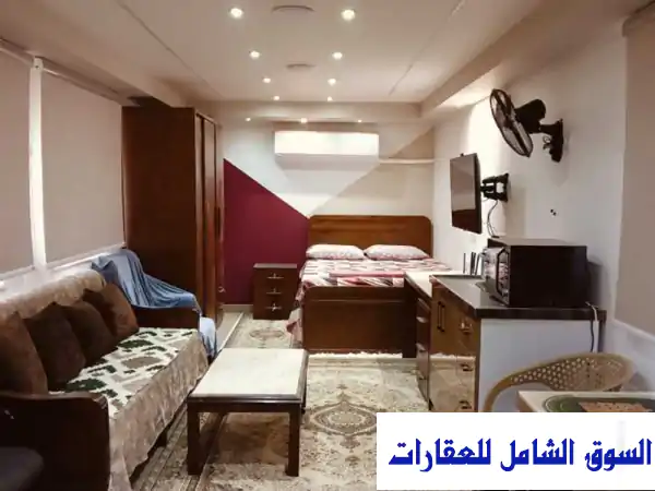 استوديو راقي مع روف كبير للإيجار بالحي الثامن بمدينة 6 أكتوبر. مفروش في الأحياء أكتوبر