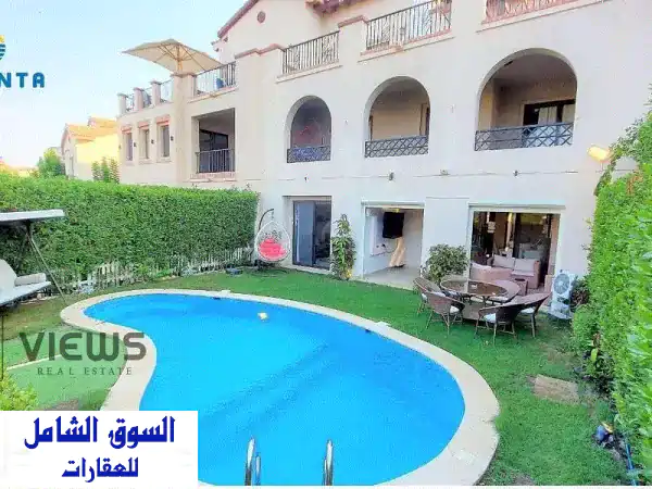 توين هاوس للبيع 500 م بحمام سباحة خاص مفروش...