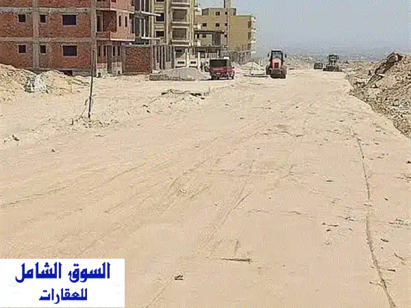 قطعة أرض علي فاصل شارع آتجاهين بحري صريح للبيع  في...