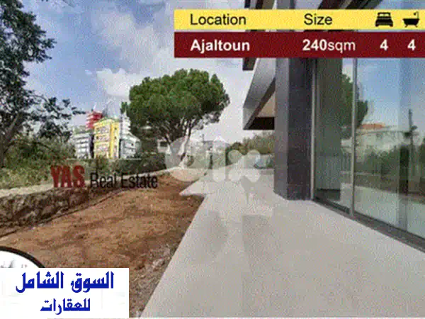 Kfarehbab  Brand New 270 m² + 150 m² 2 Terraces  6 Underground Parking