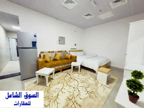 استوديو مفروش فاخر للايجار الشهري بكورنيش عجمان |...