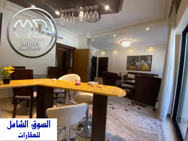رقم الاعلان 7012 شقة مفروشة للإيجار ضاحية الأمير راشد مساحة 100م طابق أول تشطيبات وفرش فاخر جدا ...