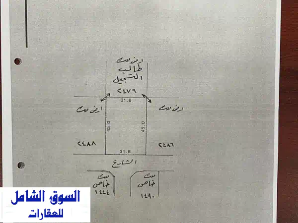 للبيع أرض في الجفير، مساحة 1430 متر مربع، تصنيف b10،...