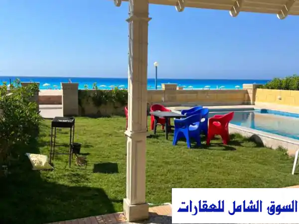 شاليه الأهرام VIP للإيجار | أول صف بحر | حمام سباحة...