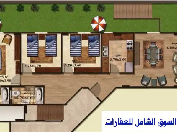 دوبليكس فاخر للبيع بالشروق | 360م + 170م حديقة | خصوصية تامة | نصف تشطيب