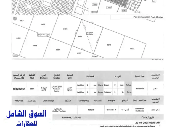 فرصة استثمارية ذهبية في الجرف! أرض تجارية للبيع...