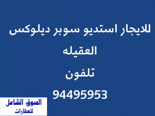 استوديو فاخر للإيجار بالعقيلة | تشطيب سوبر ديلوكس |...