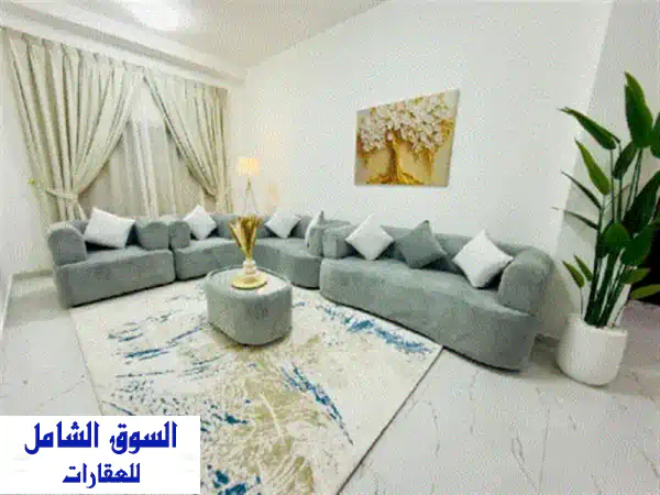 للإيجار في عجمان شقة مفروشه غرفتين وصالة فرش جديد...