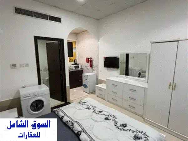 استوديو مفروش للإيجار الشهري بعجمان الجرف 2 |...