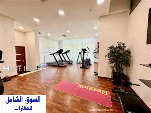 شقة فاخرة مفروشة بغرفة نوم واحدة في الجابرية (المرجع jab353) مع صالة معيشة، منطقة طعام، مطبخ مفتوح، ...