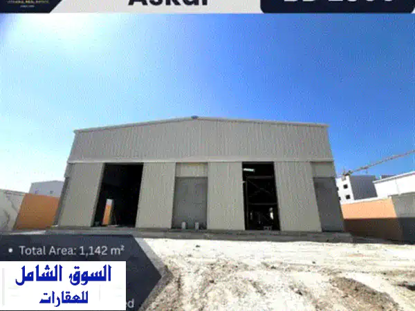 فرصة ذهبية: مصنع/ورشة/مستودع للايجار في عسكر، البحرين | موقع صناعي استراتيجي قرب ألبا (1142م²)