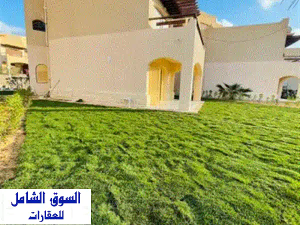 آخر شاليه متاح بالتقسيط داخل قرية المرجان الكيلو 79 في الساحل الشمالي. شاليه أرضي بحديقة خاصة، ...