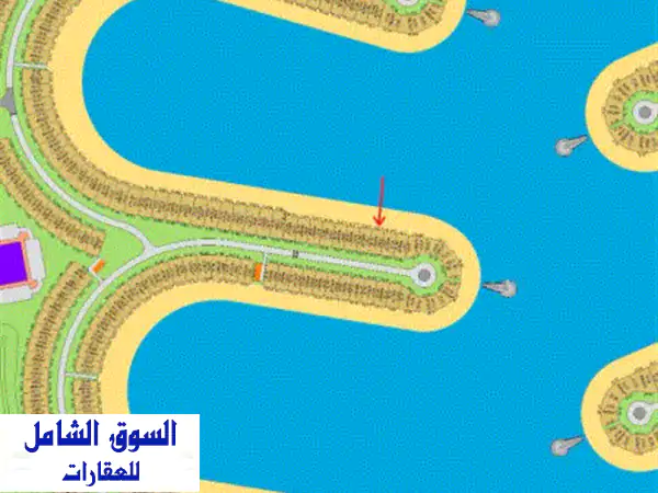 للبيع أرض في مدينة صباح الأحمد البحرية، المرحلة الخامسة، مساحة 440 مترًا مربعًا، بطن وظهر على الخور ...