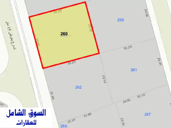 فرصة ذهبية! قسيمة سكنية 952م بأبو الحصانية | شارع...