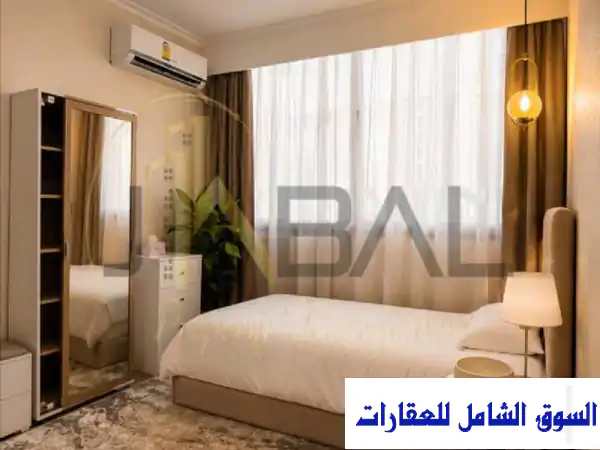 رفاهية استوديو فندقي للإيجار السنوي برشدي، شارع سوريا، الإسكندرية | فرش راقٍ، مكيف، أمن | (كود A428)