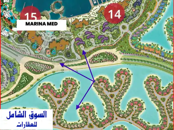 فيلا توين هاوس للبيع بساوث ميد southMED صف آول مارينا...