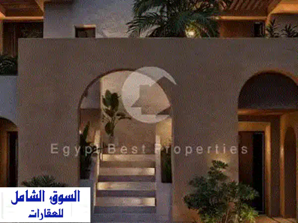 شاليه 3 غرف نوم للبيع فى طرح جديد بحديقه خاصه باطلاله مميزه على البحر بافضل تقسيمه فى اوجامى فى راس الحكمه فى الساحل الشمالى 4