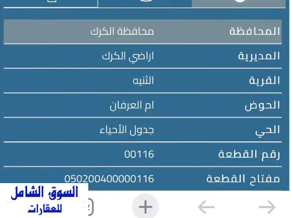 قطعة ارض مميزة تصلح لمزرعة او للاستثمار في مدخل مدينة الكرك