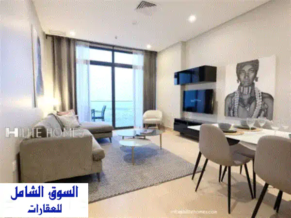 شقة مفروشة مكونة من غرفتي نوم مع اطلالة على البحر...