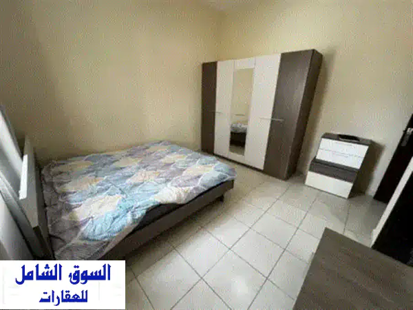 إيجار شهري عجمان: شقة مفروشة (غرفة وصالة) في الحميدية 1 | شامل الفواتير والإنترنت قرب جامعة عجمان
