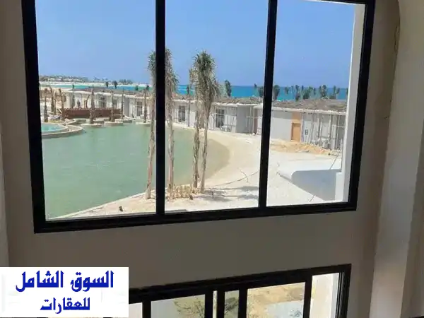 شاليه دايركت لاجون 91 م متشطب VIP  للبيع في ألماظة باي الساحل الشمالي بجوار تلال ولافيستا ودقائق من مراسي Ghazala Bay North Coast