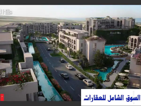 استوديو 60 متر يطل على البحر فى سهل حشيش تقسيط للبيع في الغردقة الأحمر