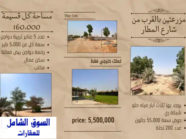 فرصة استثمارية ذهبية: مزرعتان تملك خليجي في سيح...