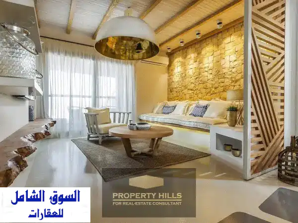 شاليه 103 متر فوري متشطب بالتكييفات بانوراما فيو علي البحر من حسن علام الجونة البحر الاحمر بجوار Golf club Gouna