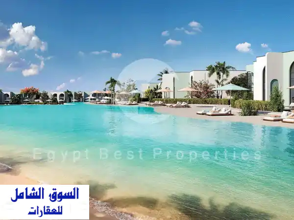 شاليه 3 غرف نوم للبيع فى موقع مميز باطلاله لاجون مميزه باقساط طويله تصل 10 سنين بافضل تقسيمه فى جون فى سوديك فى راس الحكمه فى الساحل الشمالى
