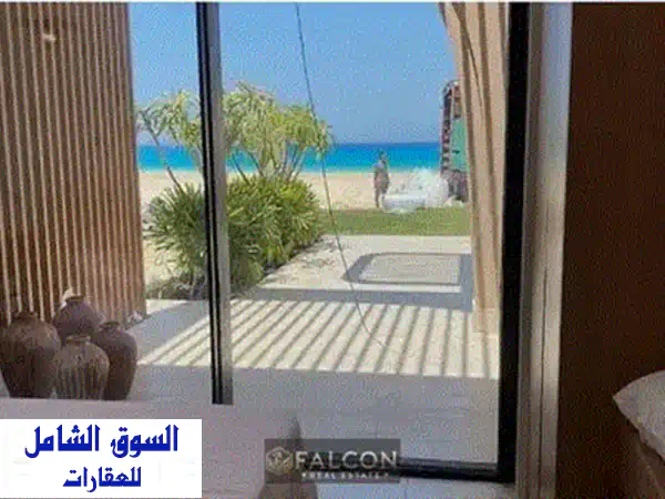 صف اول بحر بسعر لقطه متشطب بالكامل ع المفتاح في مارينا5 الساحل الشمالي  قبل لسان الوزراء marina5  بجوار فندق Rixos دقائق من مراسي 2