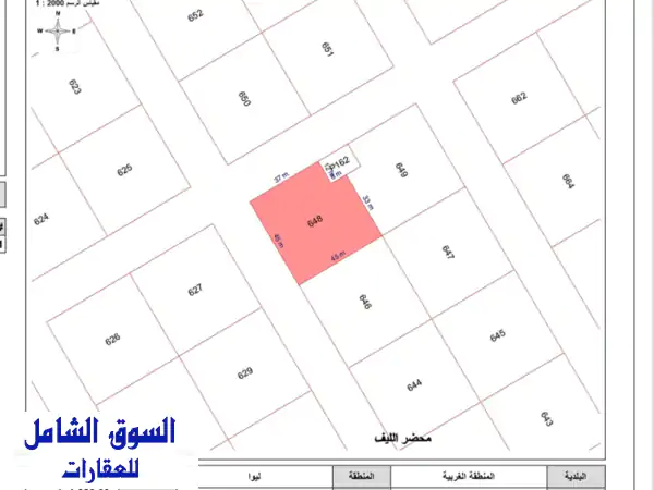 للبيع ارض في الغربية ليوا