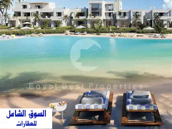 شاليه 2 غرف نوم للبيع فى موقع مميز باطلاله لاجون بافضل تقسيمه واطول فتره سداد تصل الى 8 سنين فى بيت البحر فى سيدي حنيش فى الساحل الشمالى 4