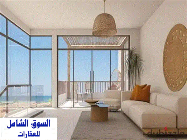 شاليه متشطب بالكامل فيو البحر بمشروع سي شور بالساحل الشمالي 3