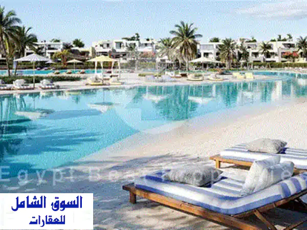 شاليه 2 غرف نوم للبيع فى موقع مميز باطلاله لاجون بافضل تقسيمه واطول فتره سداد تصل الى 8 سنين فى بيت البحر فى سيدي حنيش فى الساحل الشمالى 2