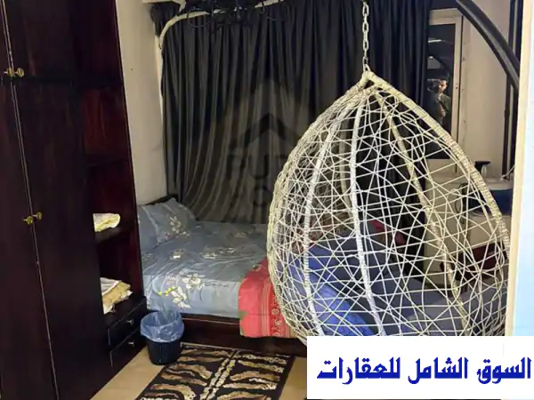 استوديو فاخر مفروش للإيجار بروشدي، شارع سوريا - الإسكندرية | إطلالات بانورامية ومكيف بالكامل
