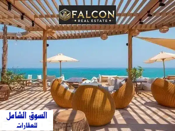 استلام فوري بالتقسيط شاليه صف اول تريبل فيو 300 متر من البحر هتسمع صوت البحر من الشاليه متشطب الترا لوكس بجاور سيزر سوديك  لافيستا باي
