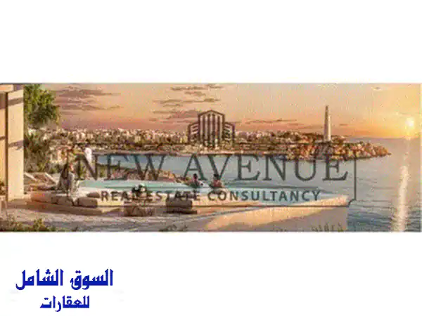 شاليه للبيع مباشرة على البحر بمقدم 5  في وادي يم رأس الحكمة الساحل الشمالي من شركة مدن Wadi Yemm Ras El Hekma North Coast by Modon 3